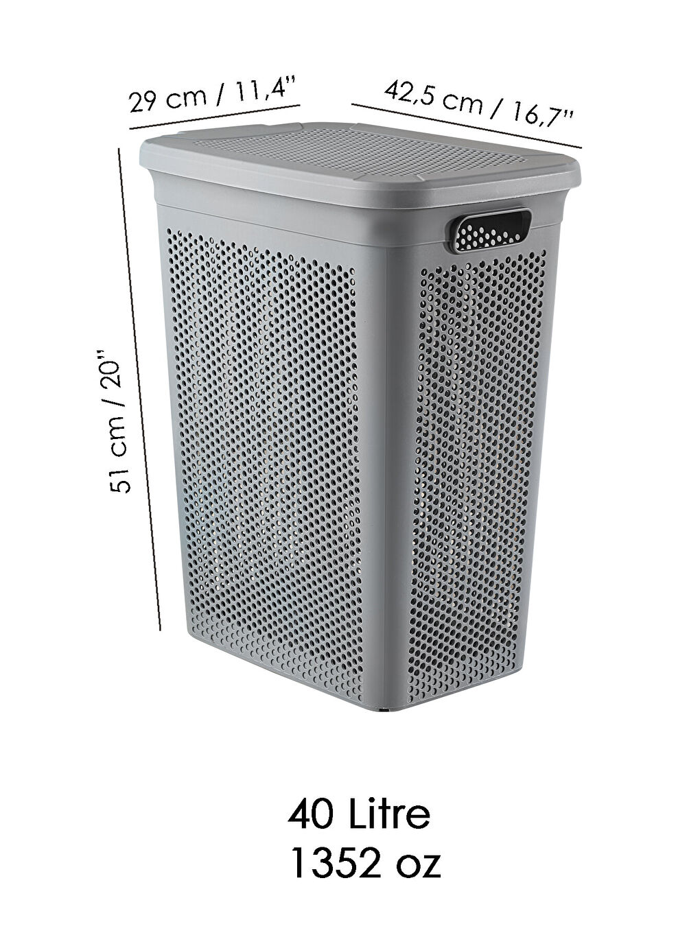 Gri 2'li Kirli Çamaşır Sepeti Seti 40 l-4