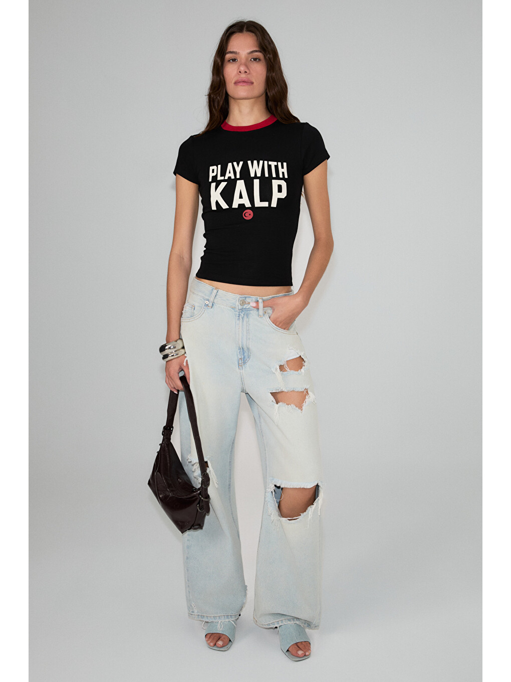 Siyah TOMRIS Kadın Yumuşak Ve Esnek Kumaşlı Organik Pamuklu Dünya Kupasına Özel Baskılı SİYAH T-Shirt-3