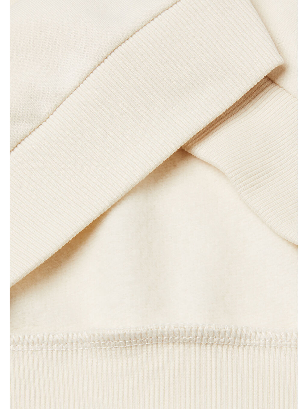 Kız Çocuk Ekru-Mavi Payet İşlemeli Nervürlü Regular Fit Kapüşonlu Sweatshirt-2