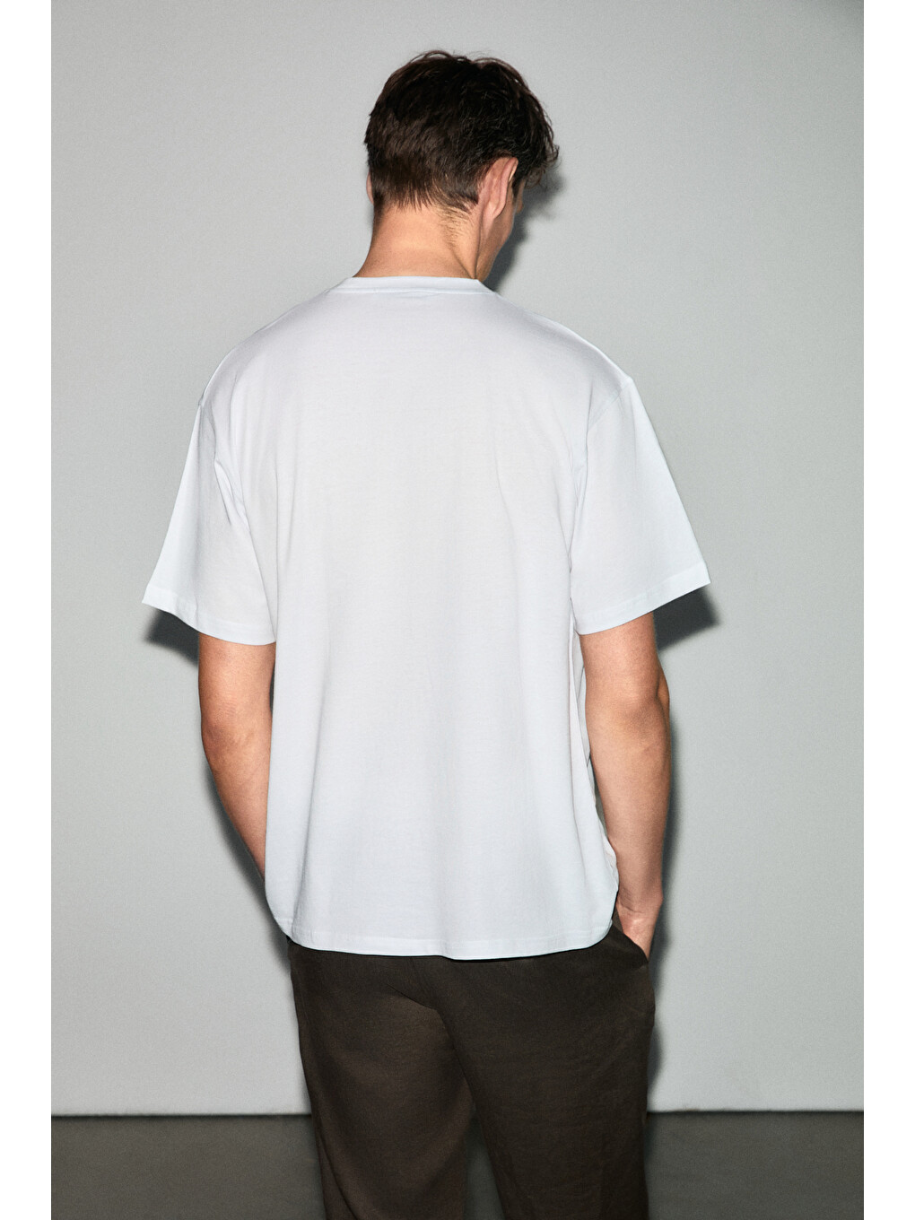 Beyaz GUARDIANO Erkek %100 Organik Pamuklu Baskı Detaylı Rahat Kalıp BEYAZ T-Shirt-4