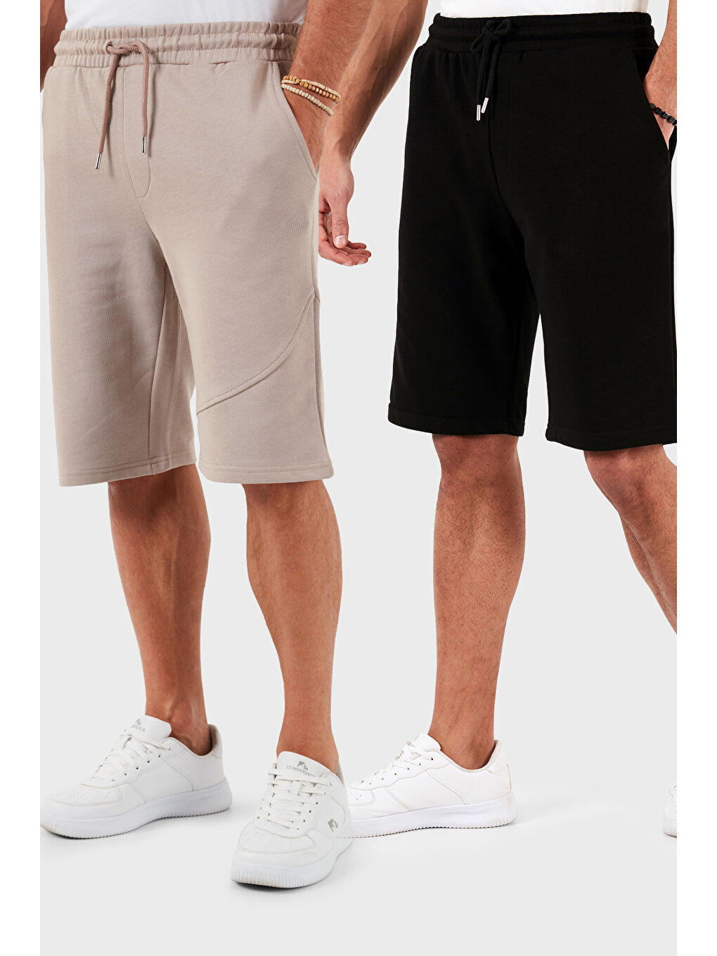 Siyah Pamuklu Regular Fit Normal Bel Cepli 2'li Paket Şort 590804142S2