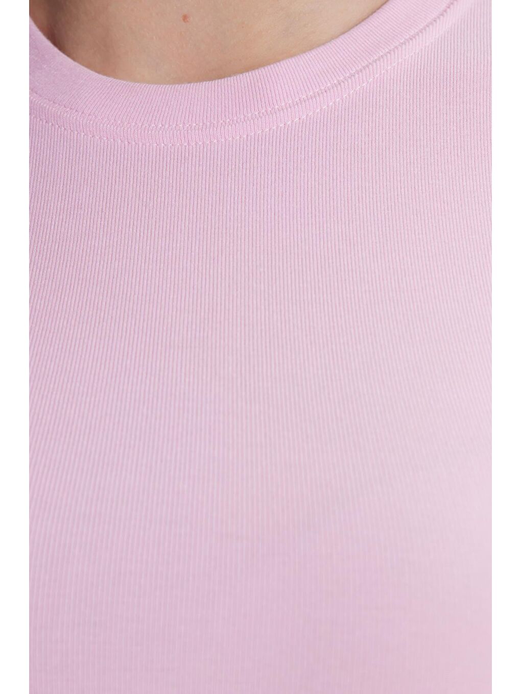 Kadın Regular Fit Klasik Kesim Bisiklet Yaka Viskon Kumaş Ultra Soft Pembe Tişört-5