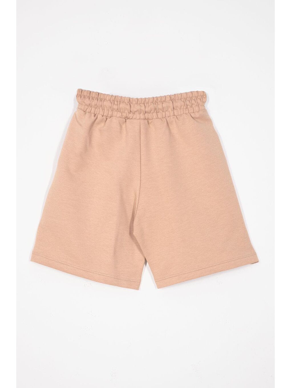 Bej Yazı Baskılı Bağcık Detaylı Vizon Renk Erkek Çocuk Kapri-4