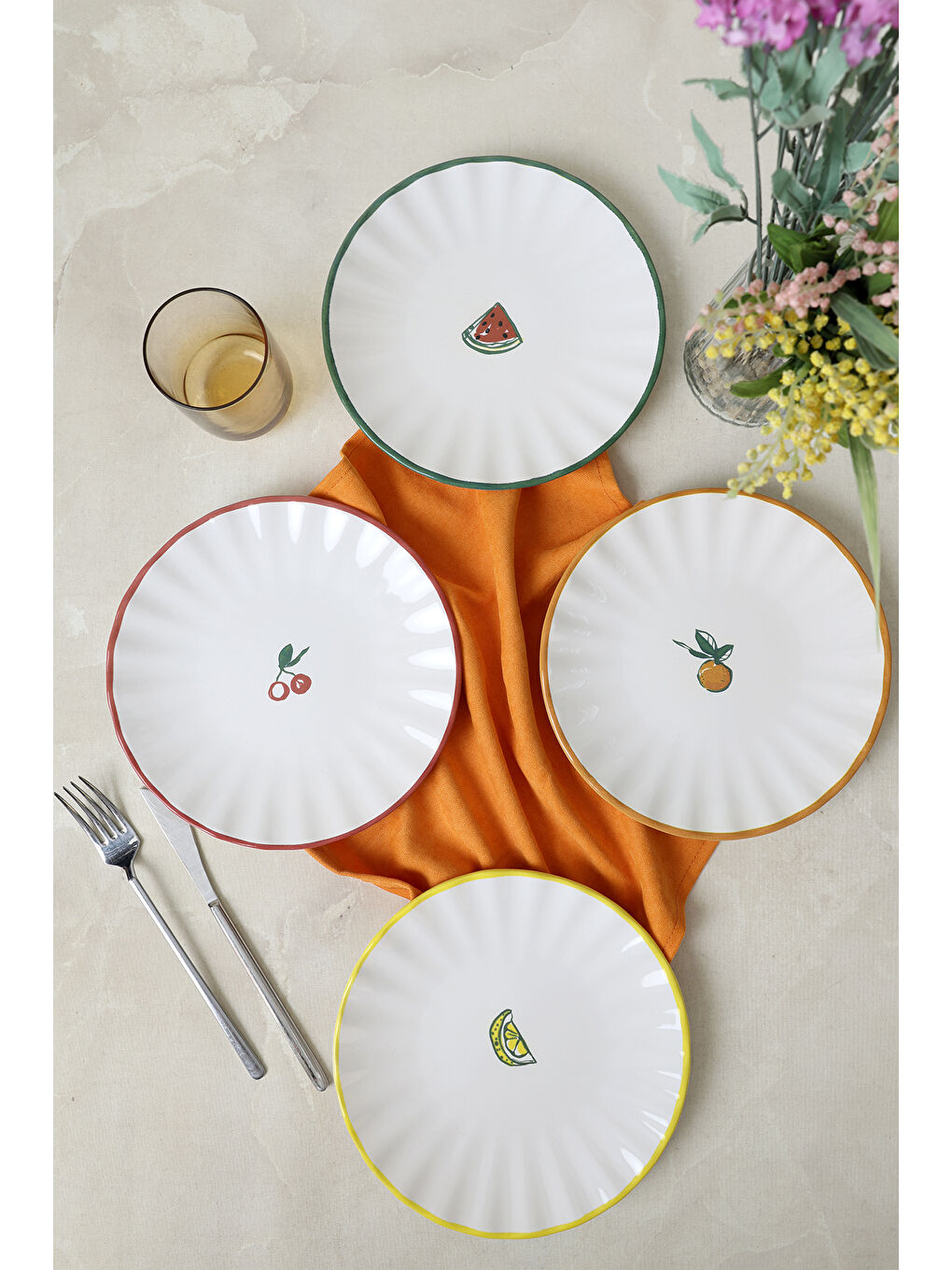 Karışık Fruit Feast Sirius Pasta Tabağı 22 Cm 4 Adet-2