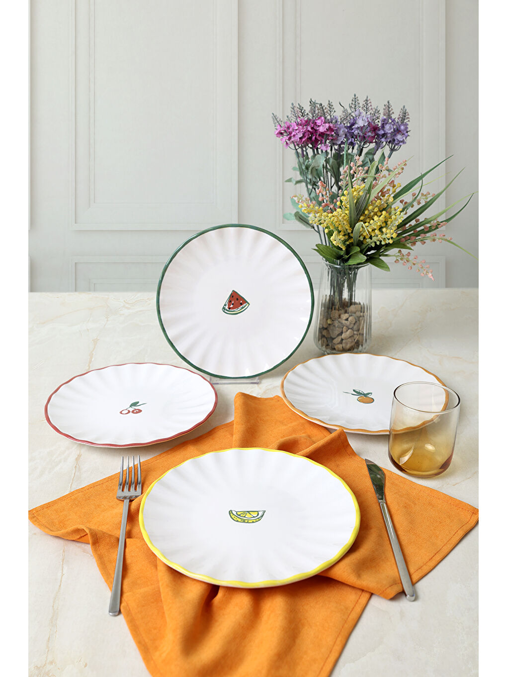 Karışık Fruit Feast Sirius Pasta Tabağı 22 Cm 4 Adet-3