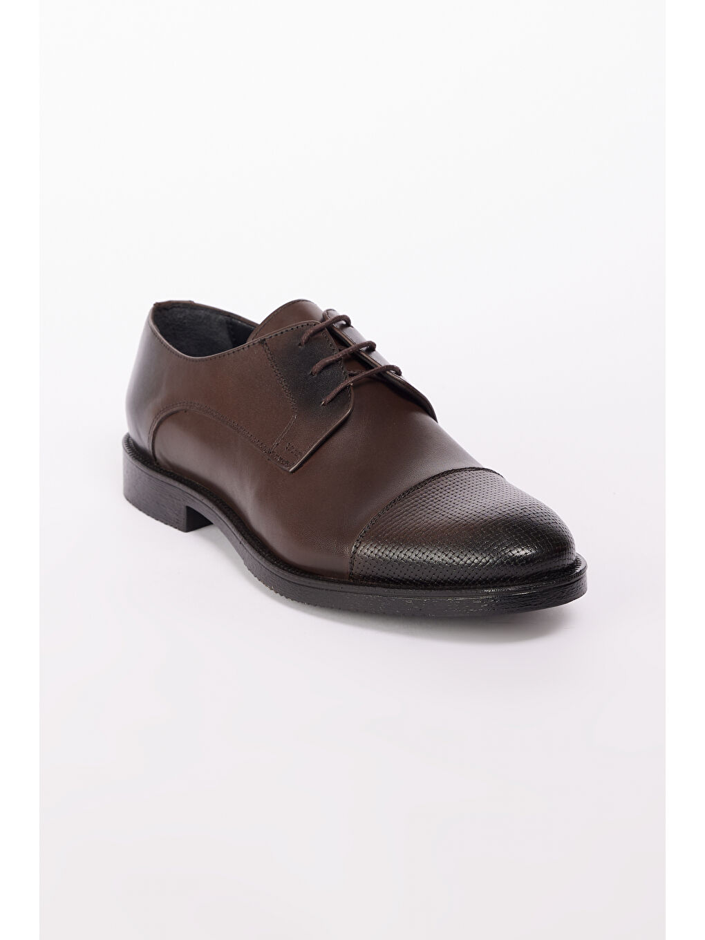 Erkek Kahverengi %100 Deri Klasik Ayakkabı-1