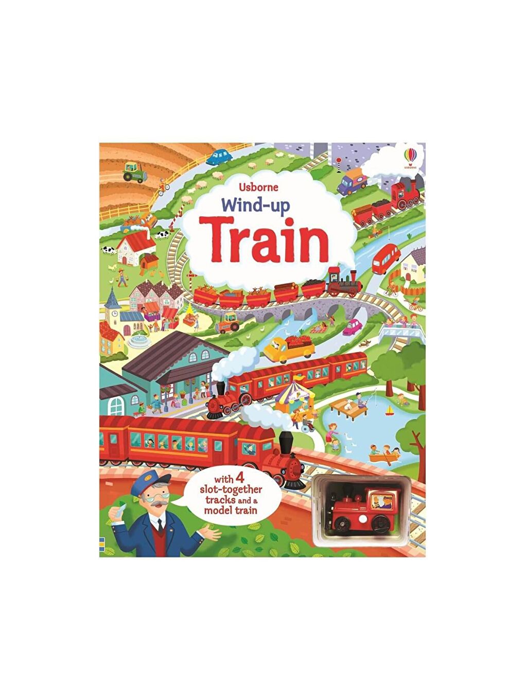 The Usborne Beyaz-Renklibaskı Wind-Up Train