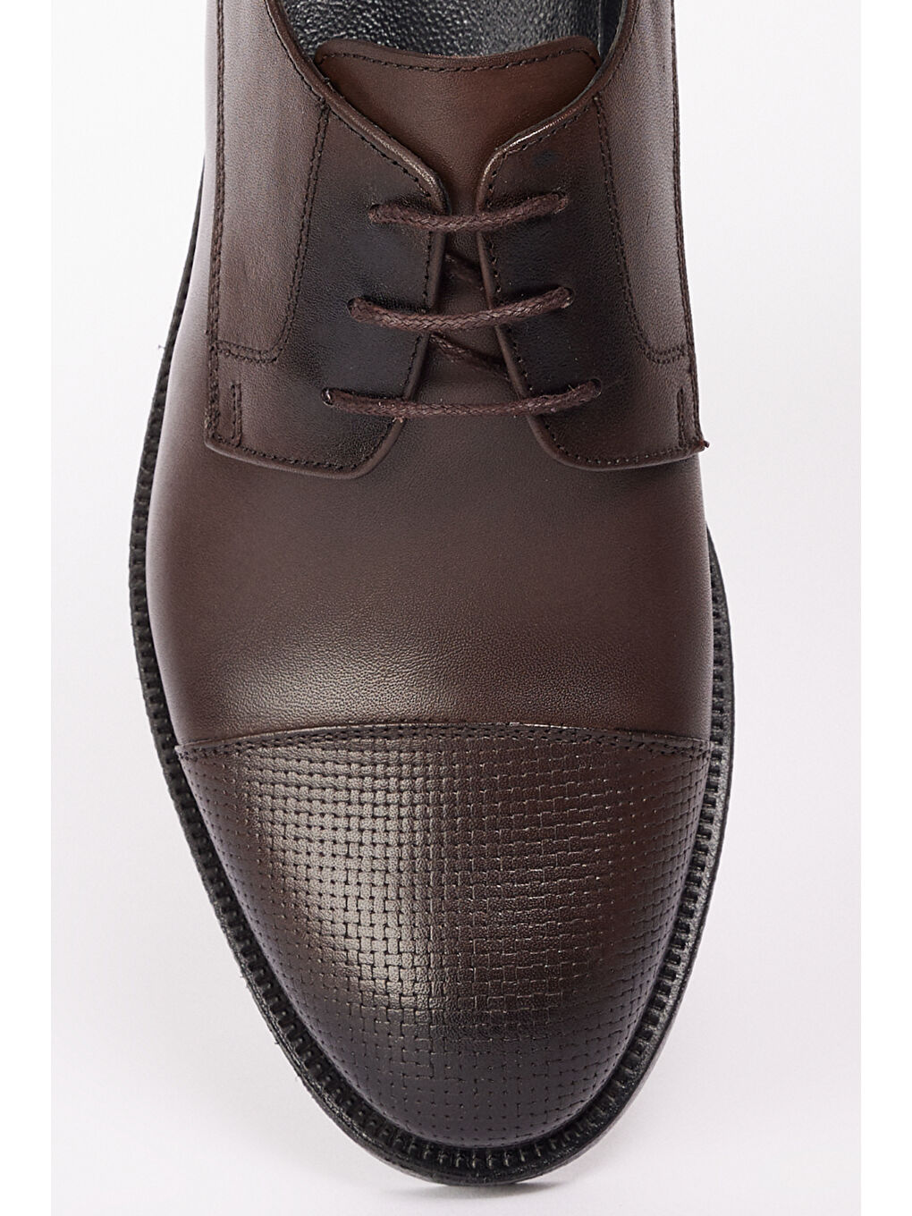 Erkek Kahverengi %100 Deri Klasik Ayakkabı-2