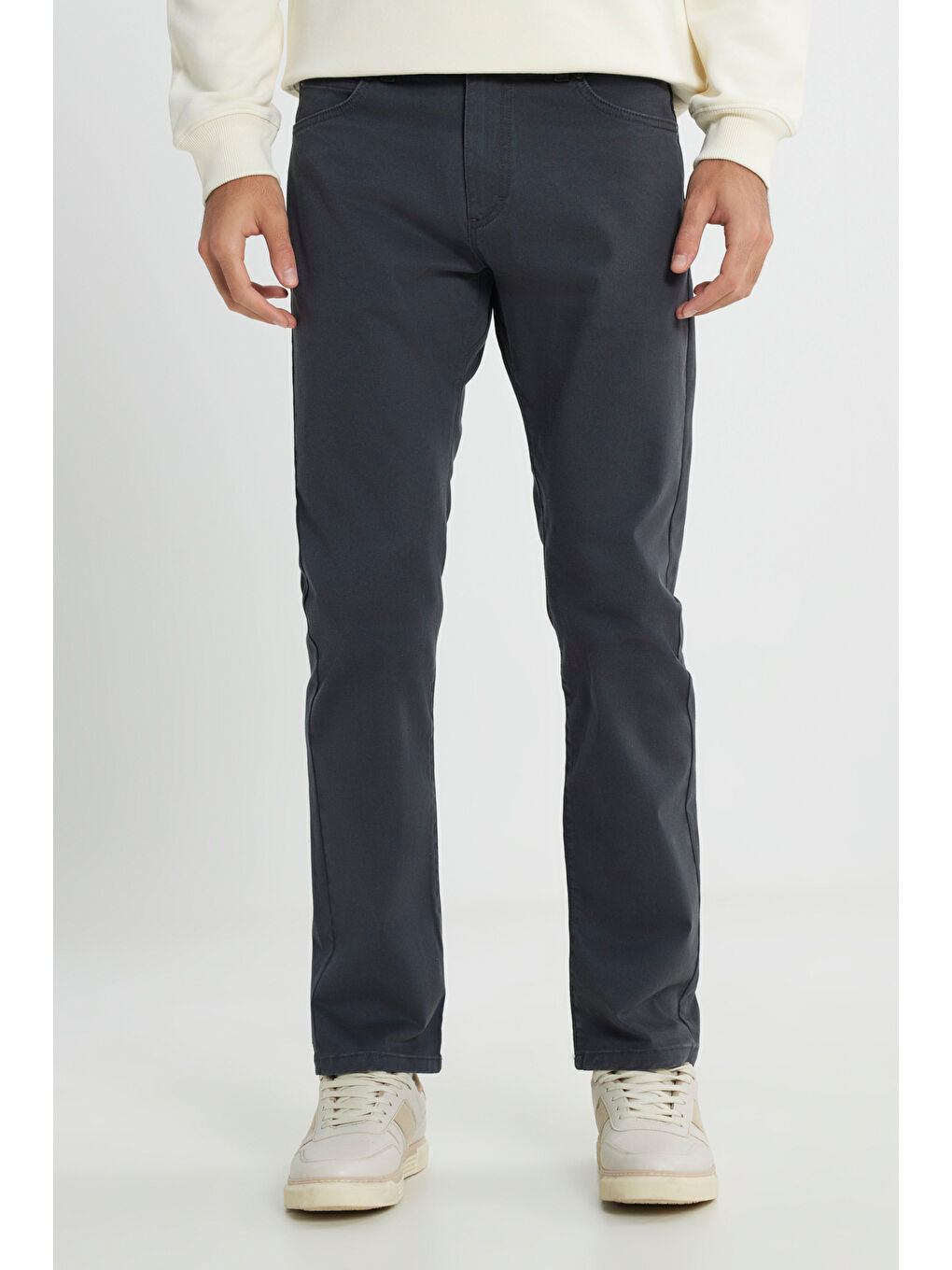 Extreme Motion Slim Fit Dar Kesim Normal Bel Gri Esnek Pantolon-2