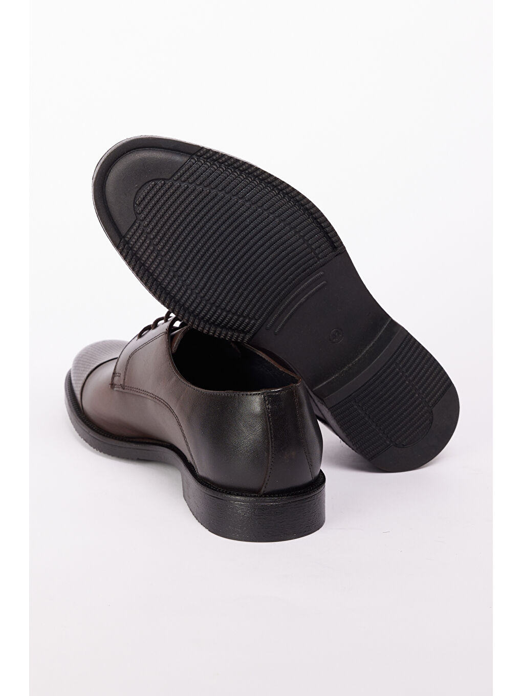 Erkek Kahverengi %100 Deri Klasik Ayakkabı-3