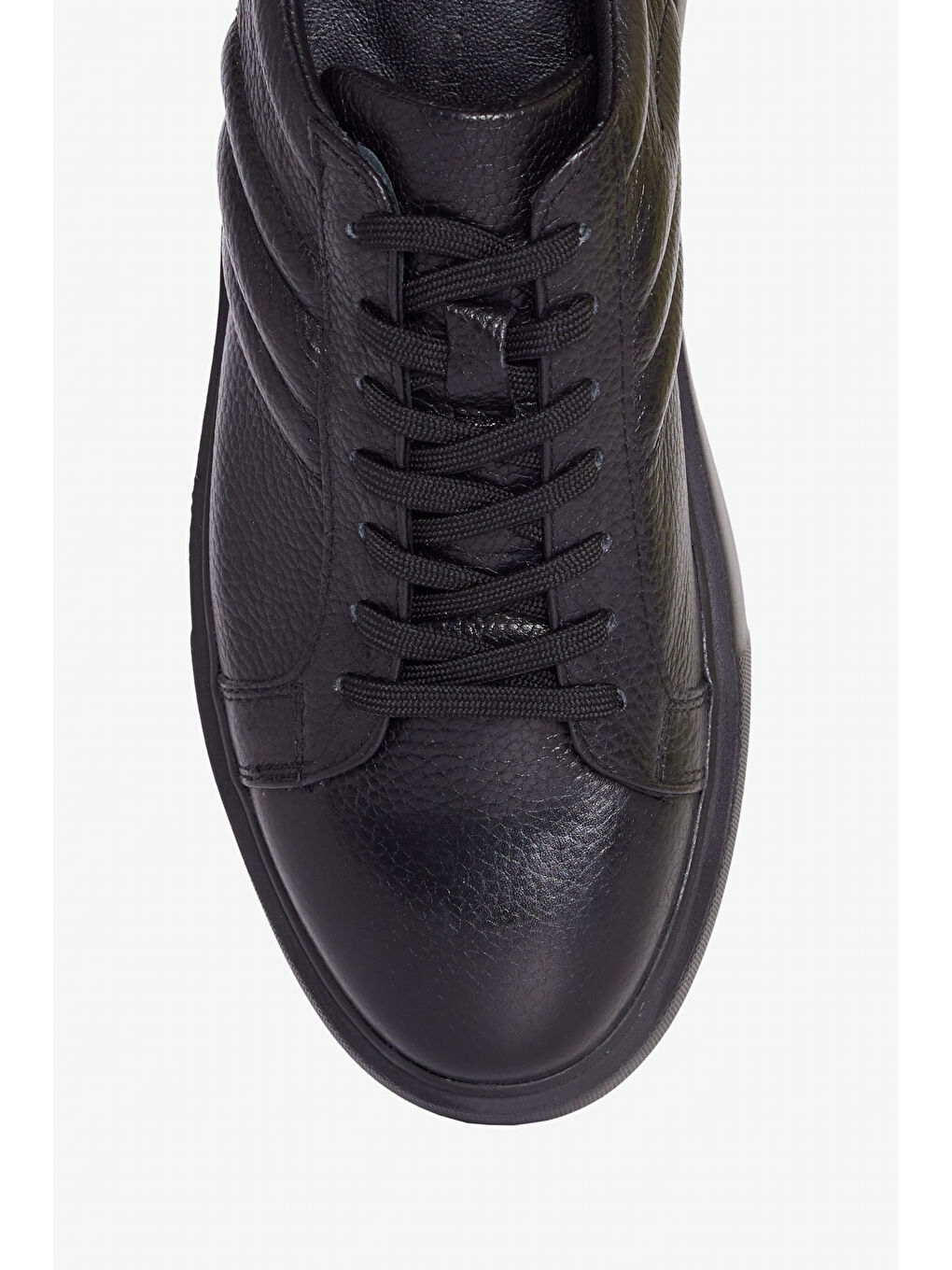 Erkek Siyah %100 Deri Sneaker Spor Ayakkabı-2