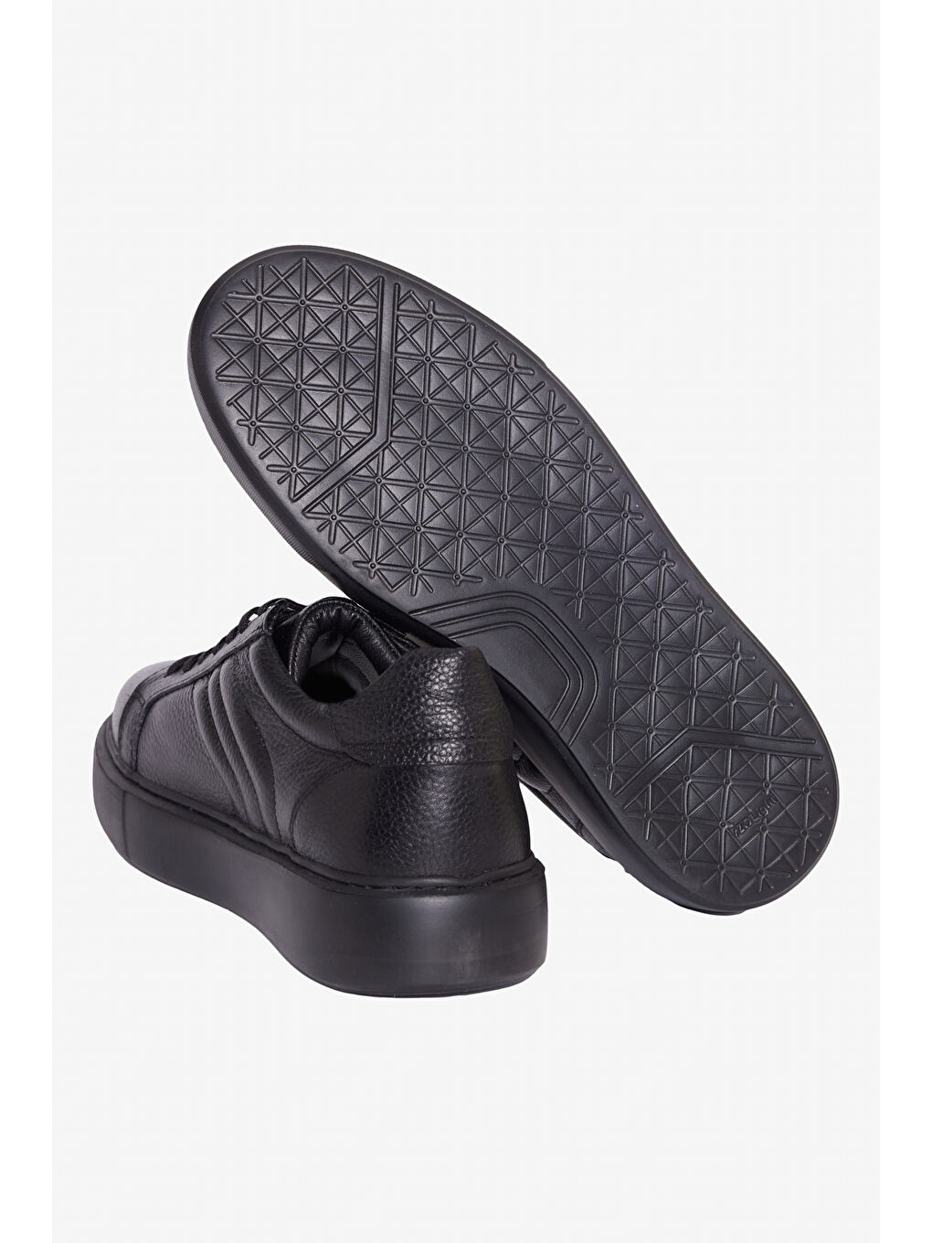 Erkek Siyah %100 Deri Sneaker Spor Ayakkabı-3