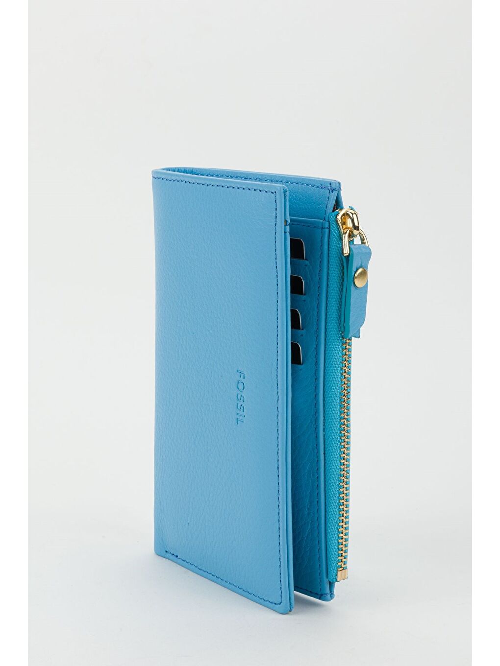 Mavi Kutulu Hakiki Deri Mürdüm Orta Boy Kadın El Portföyü Kartlık Cüzdan-3