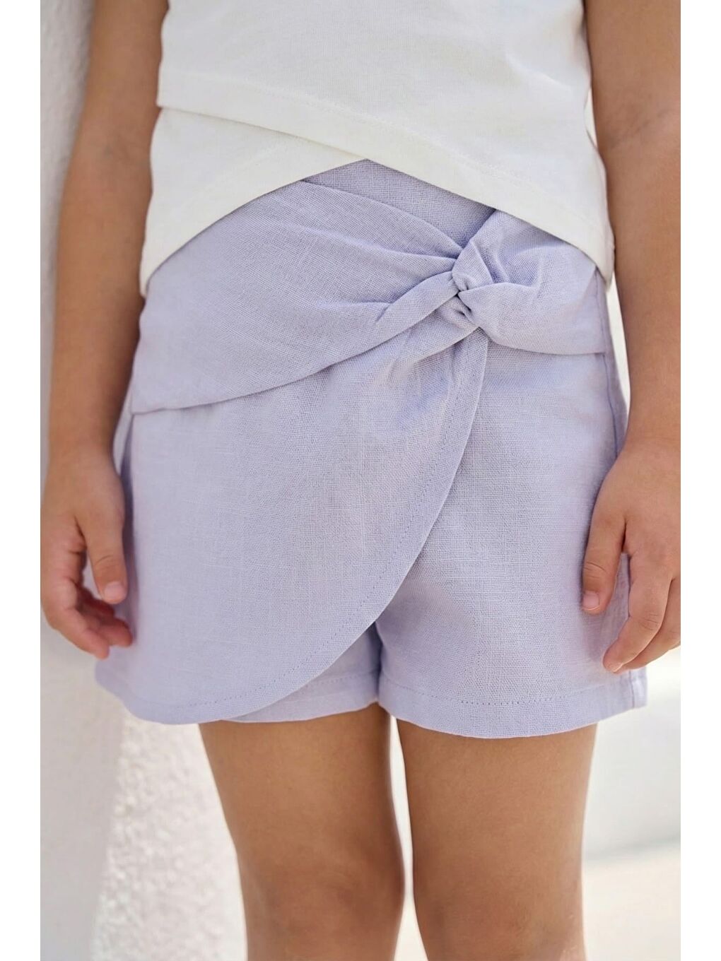 Kız Çocuk Dokuma Şort Etek - Mavi