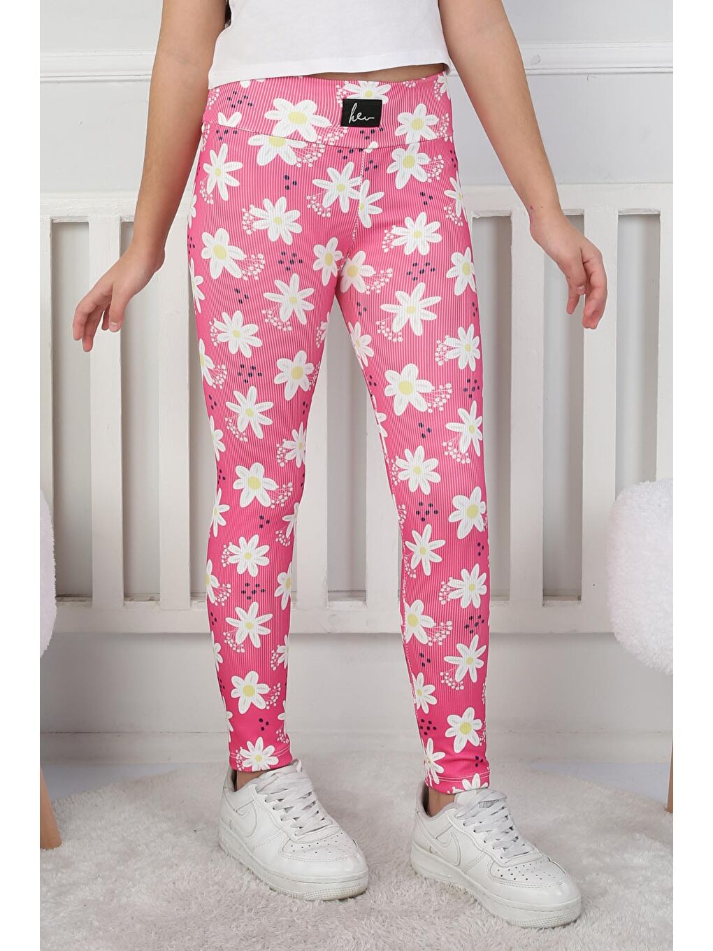 Fuşya Kız Çocuk Fusya Çiçekli Kız Çocuk Tayt - 26716