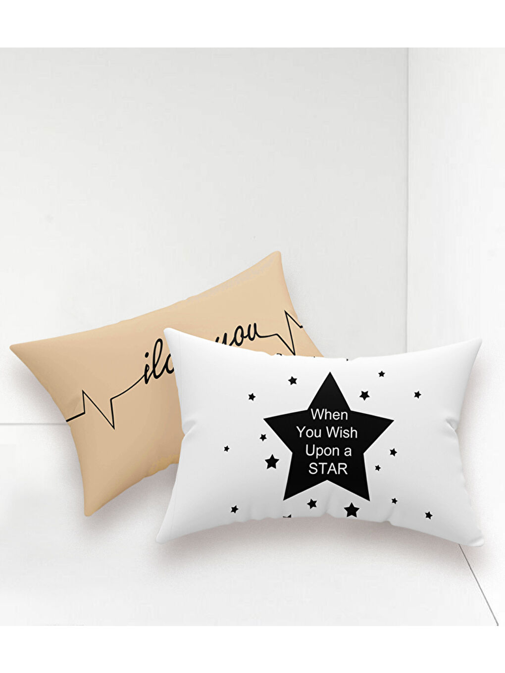 2li Yastık Kılıfı 50x70 cm Only Pano İlove Siyah-Sarı-1