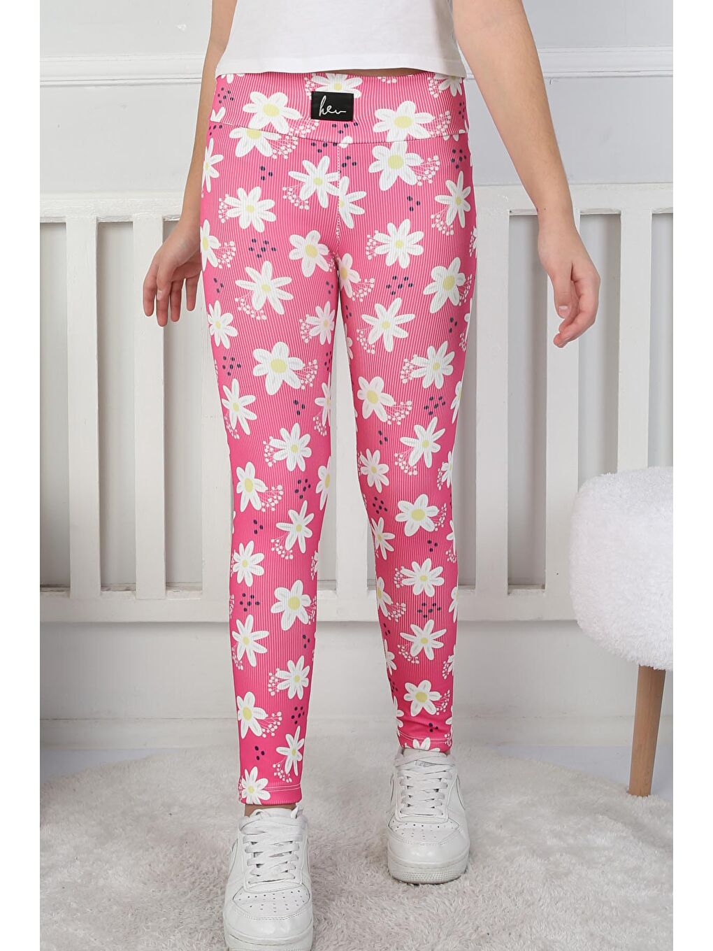 Fuşya Kız Çocuk Fusya Çiçekli Kız Çocuk Tayt - 26716-1