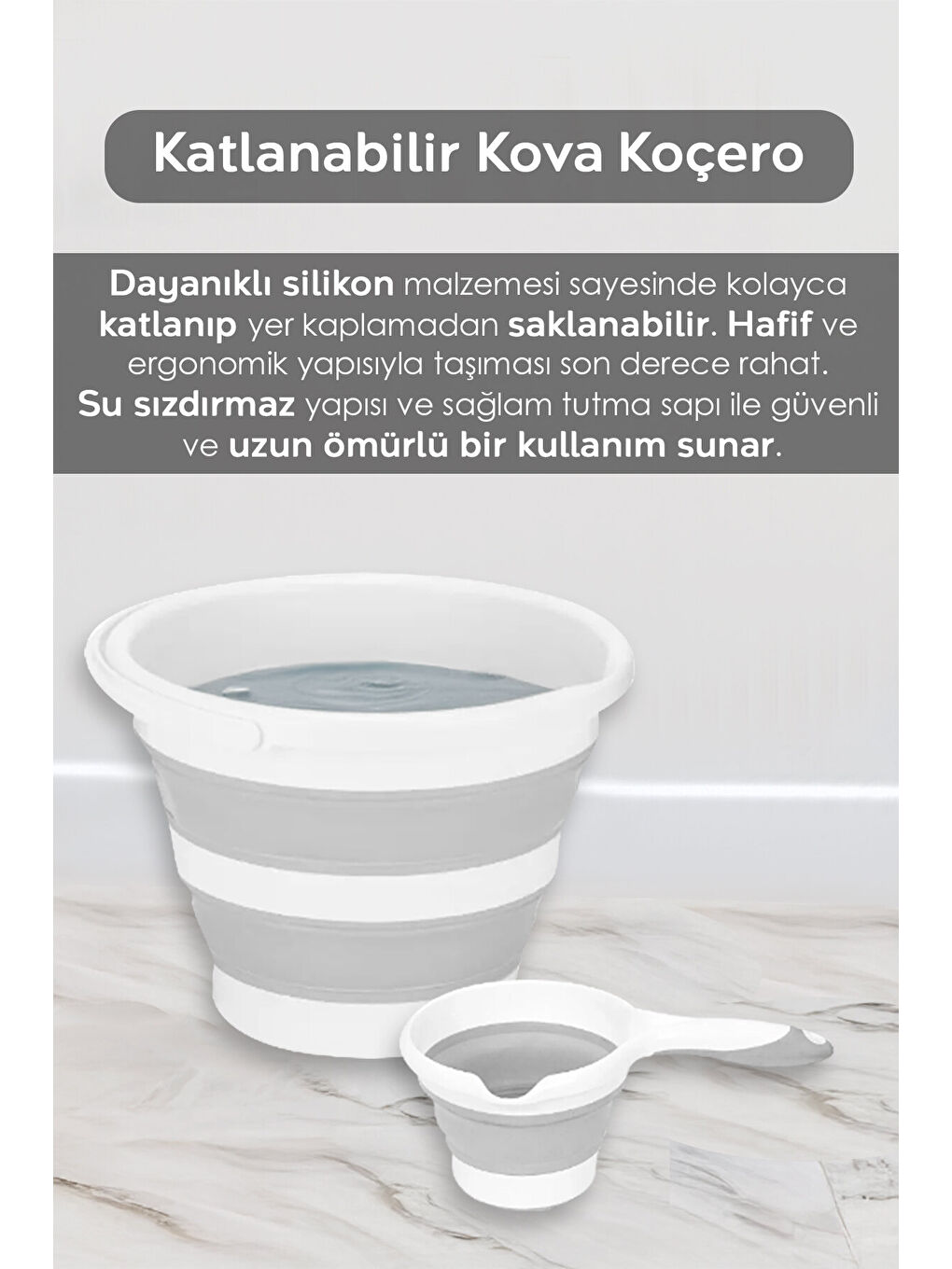 Gri 3'lü Katlanır Çamaşır Sepeti 18 l-4