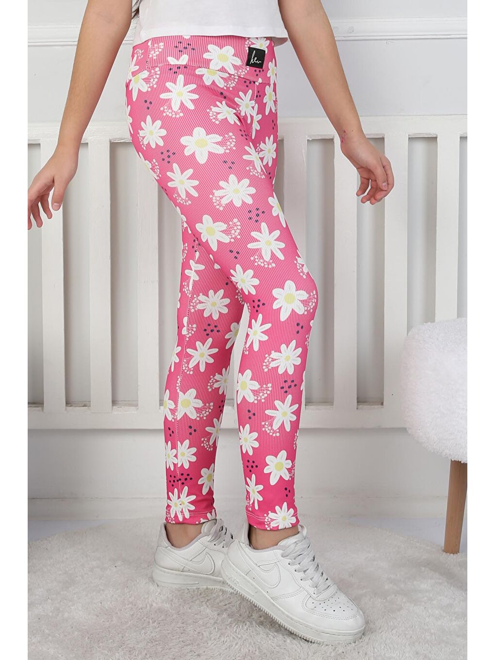 Fuşya Kız Çocuk Fusya Çiçekli Kız Çocuk Tayt - 26716-2