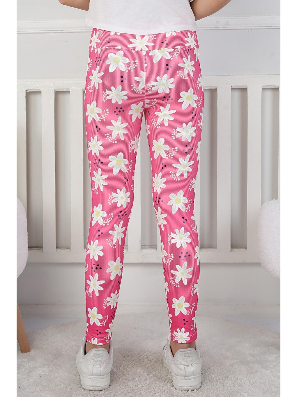 Fuşya Kız Çocuk Fusya Çiçekli Kız Çocuk Tayt - 26716-3