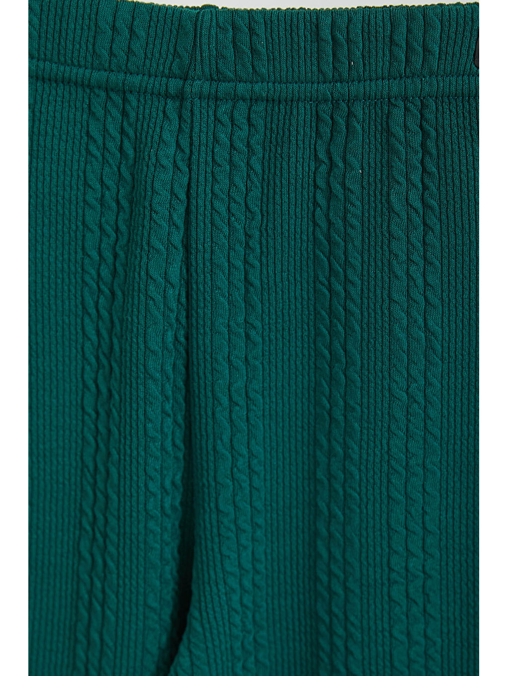 Yeşil Kız Çocuk Zumrut Kız Çocuk Örgü Detay Dokulu İspanyol Paça Tayt - 26850-1