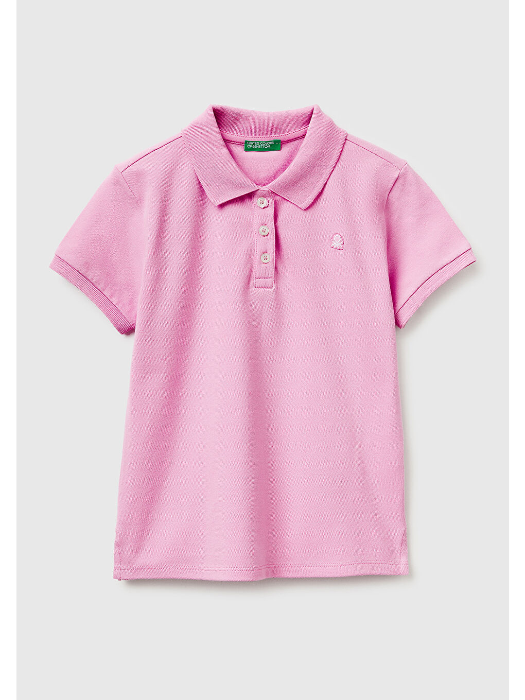 Kız Çocuk Pembe Logolu Pike Polo T-Shirt