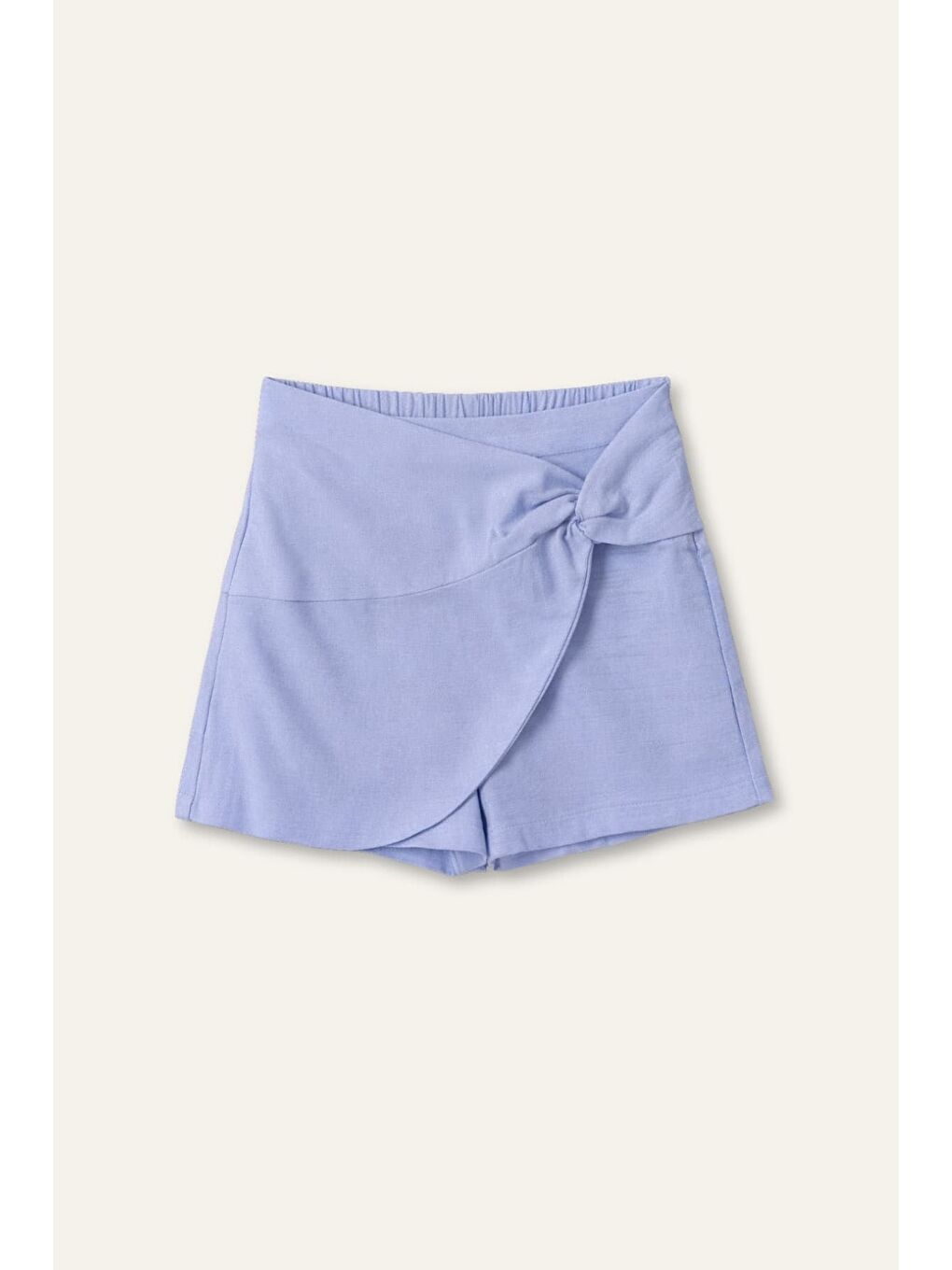 Kız Çocuk Dokuma Şort Etek - Mavi-1