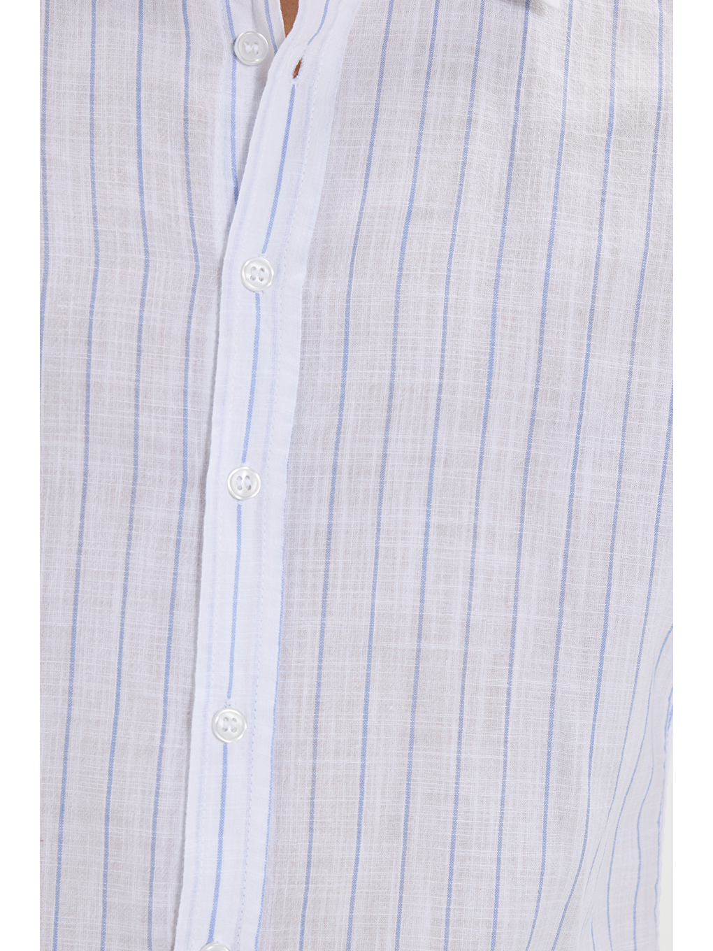 Mavi Erkek Slim Fit Dar Kesim Uzun Kollu %100 Pamuk Keten Doku Çizgili Gömlek-4