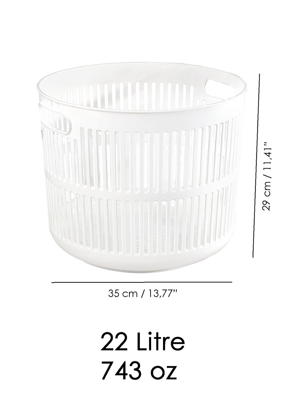 Beyaz 2'li Kirli Solara Çamaşır Sepeti Seti-6