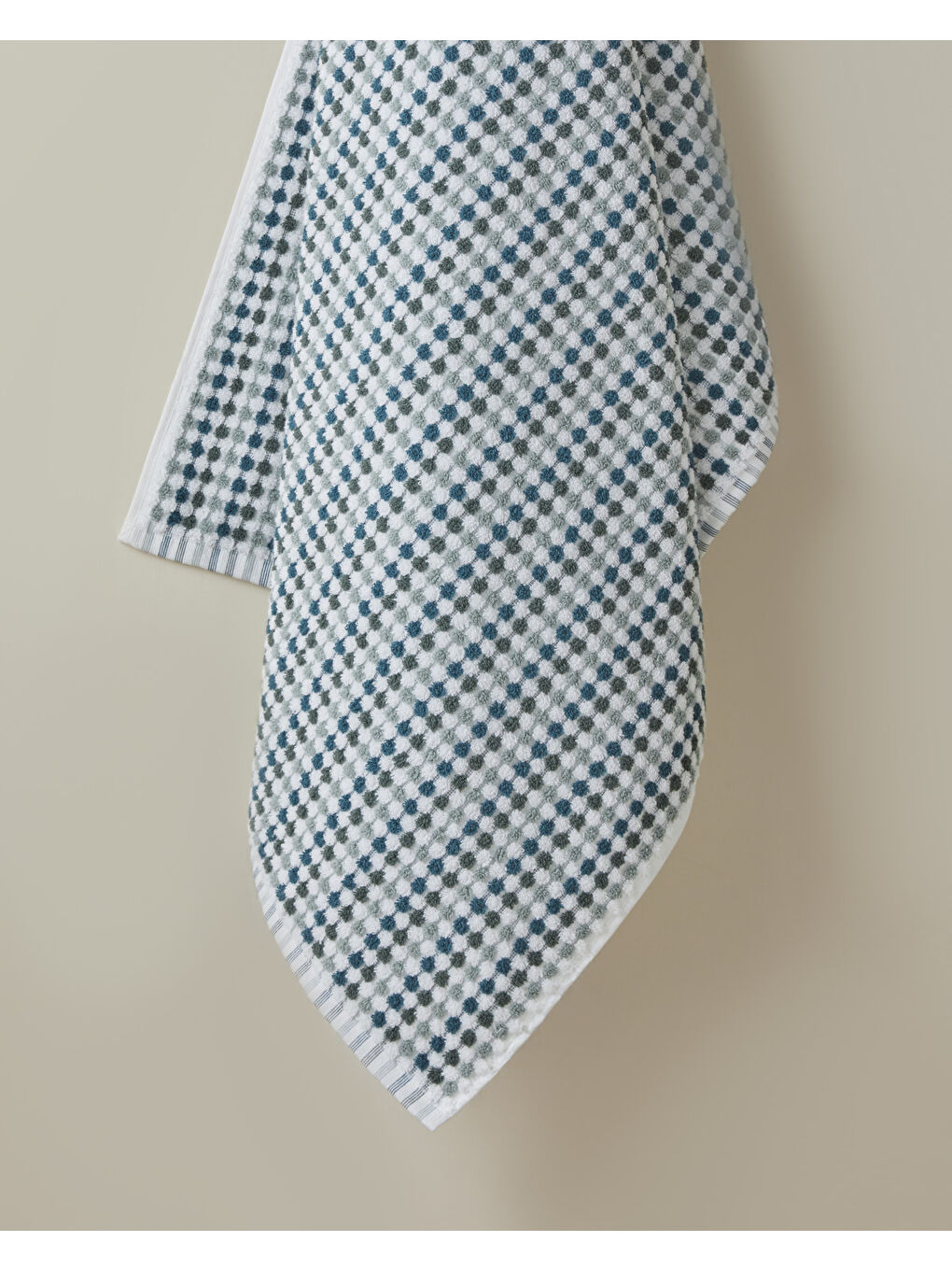 Punto Pamuk Banyo Havlusu 80x150 cm Yeşil-Beyaz-1