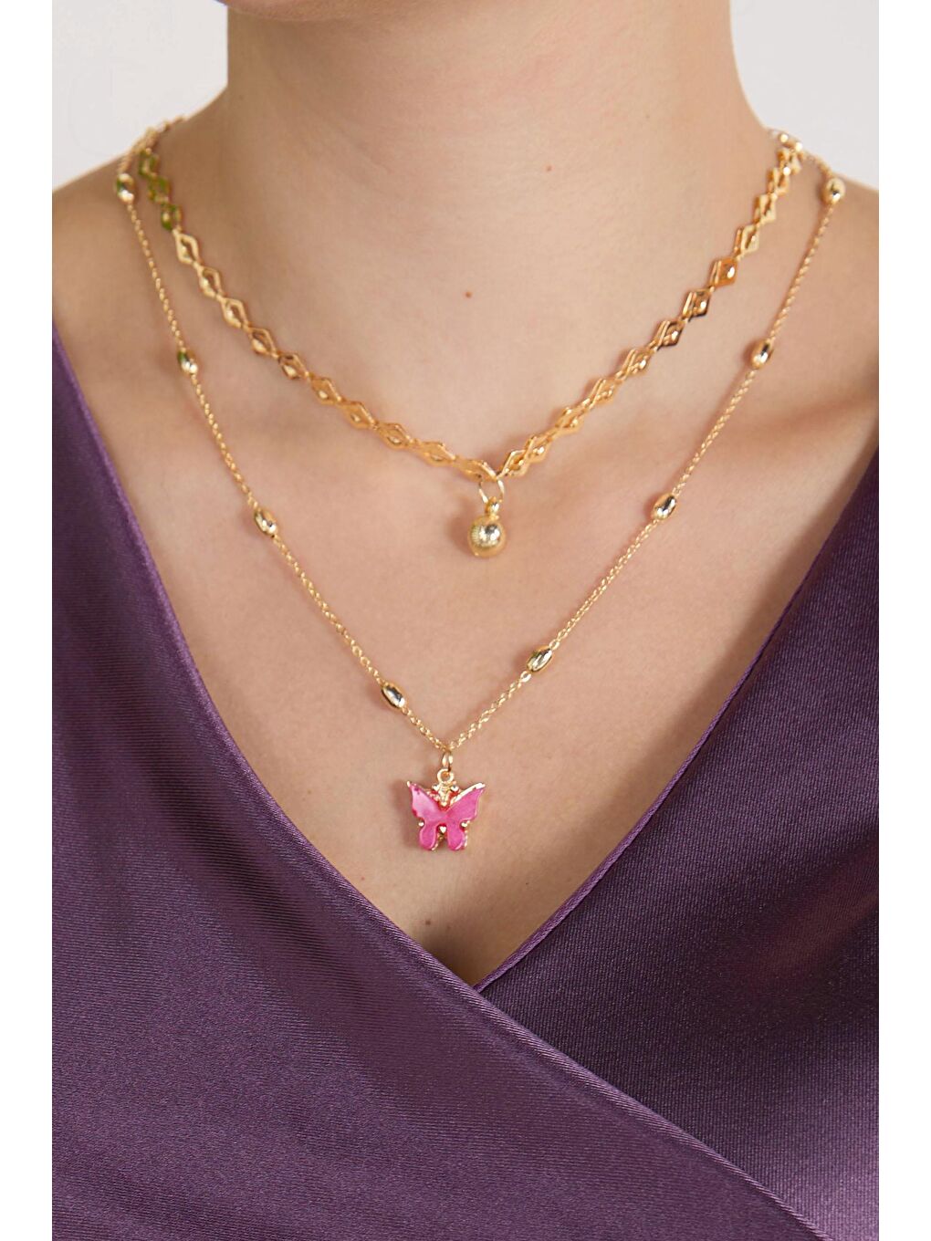 Kadın Fuşya Kolye - 23197