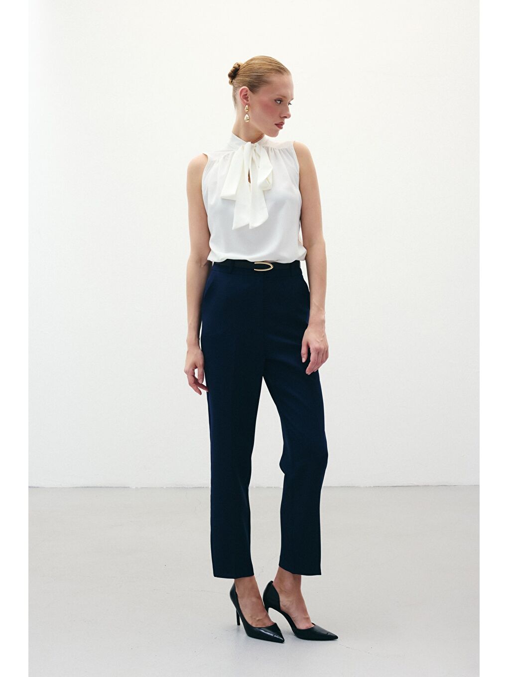 Kemerli Pantolon - Lacivert-1