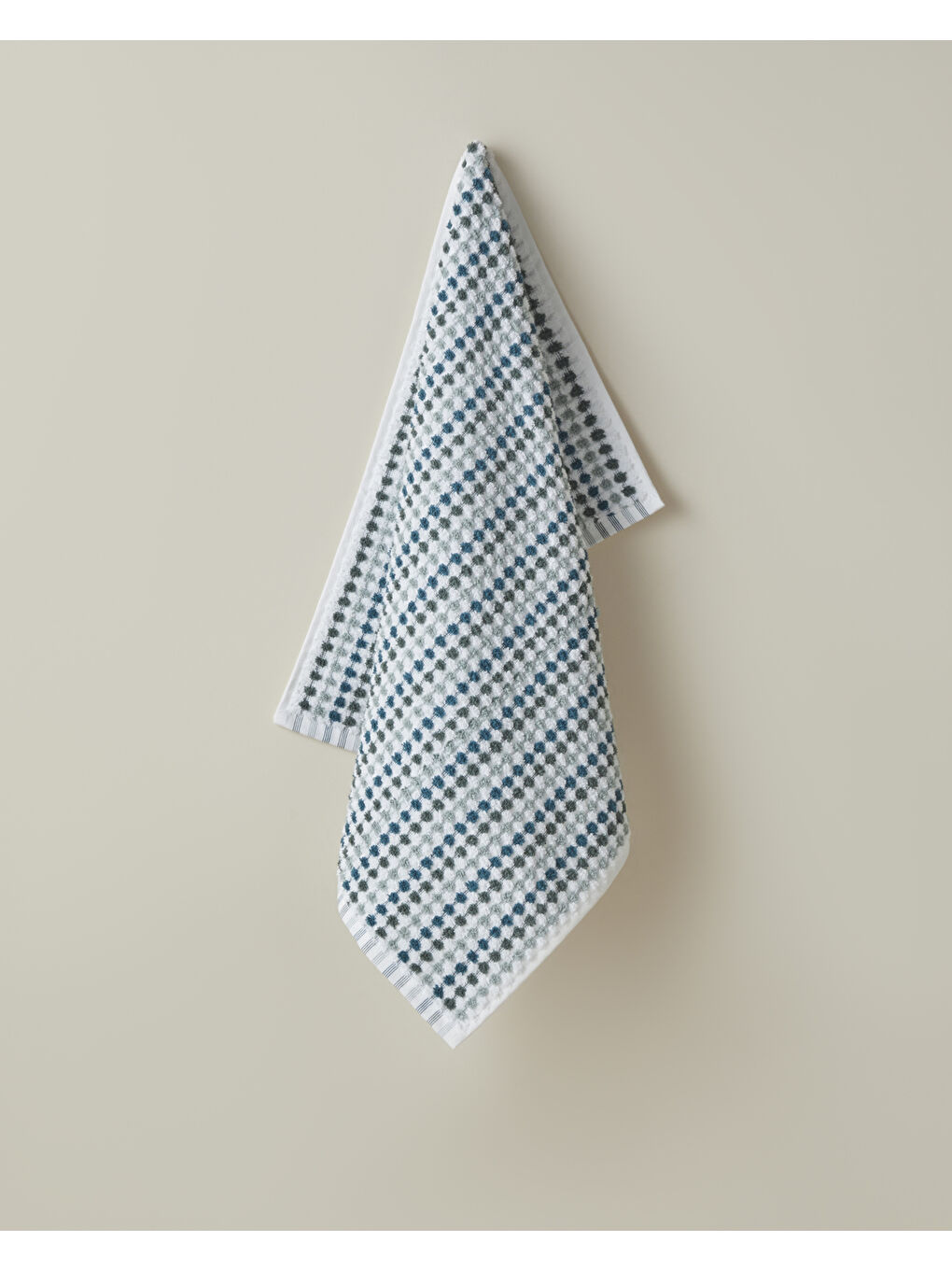 Punto Pamuk Yüz Havlusu 50x80 cm Yeşil-Beyaz