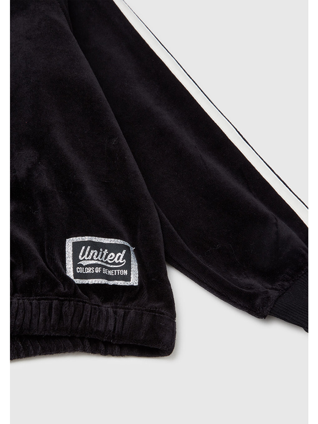 Kız Çocuk Siyah Logo Etiketli Fermuarlı Reglan Kol Dik Yaka Sweatshirt-2