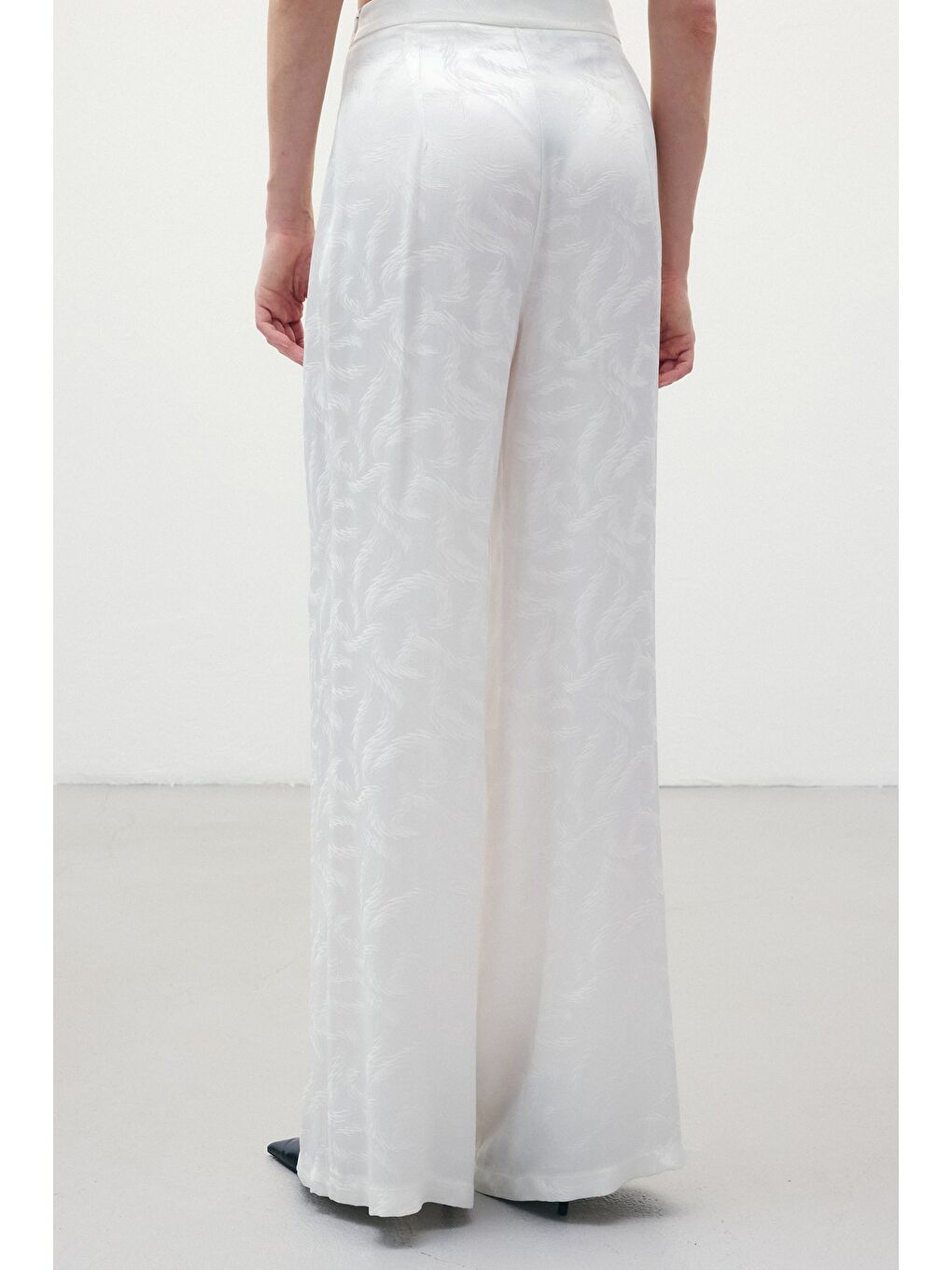 Jakar Saten Pantolon - Ekru-7