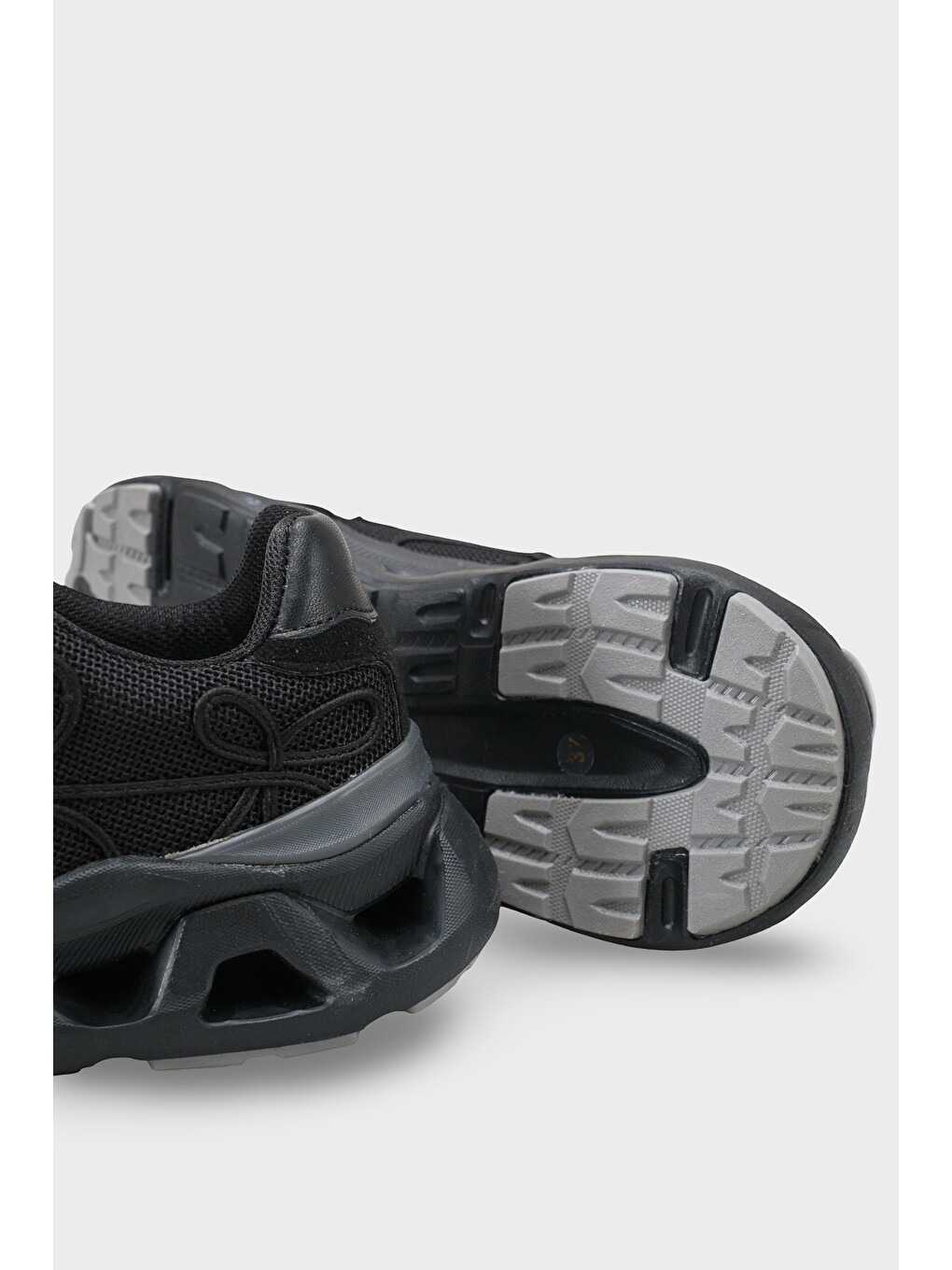 Siyah Ruth Fileli Havalı Tabanlı Konfor Kadın Spor Ayakkabı Sneaker-5