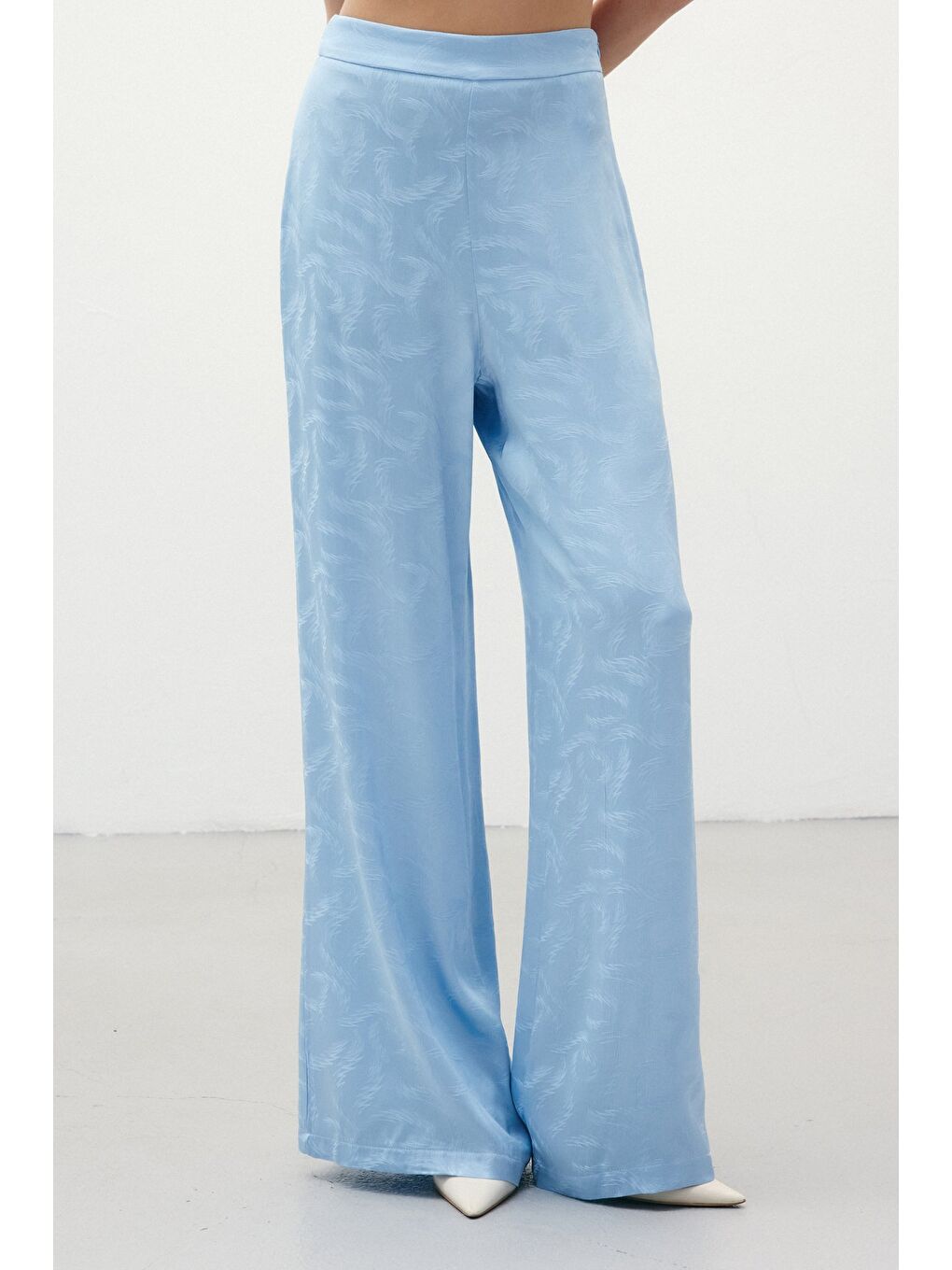Jakar Saten Pantolon - Mavi-3