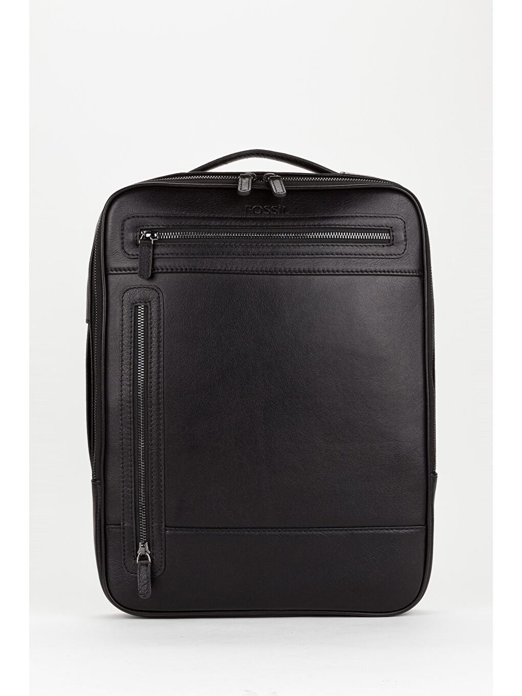 Siyah %100 Hakiki Deri 15,6 inç Laptop & Evrak Çantası Sırt Çantası-1