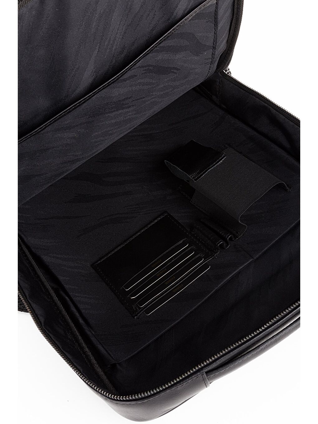 Siyah %100 Hakiki Deri 15,6 inç Laptop & Evrak Çantası Sırt Çantası-7