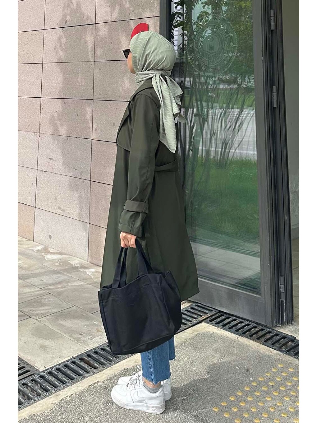 Klasik Kuşaklı Trenç Haki-3