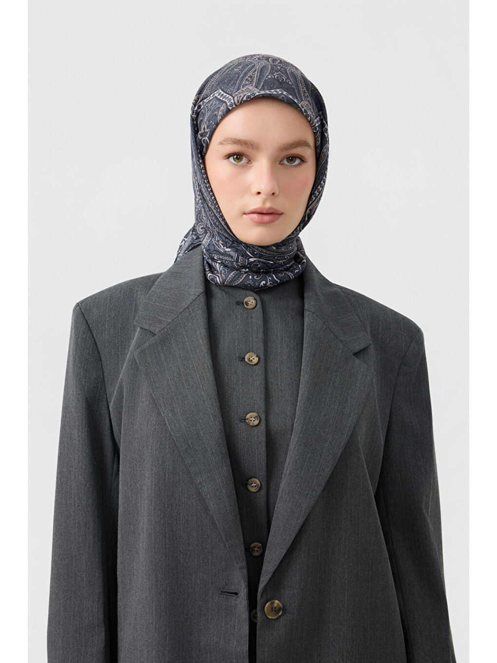 Pamuk Eşarp Bloom Antrasit-3