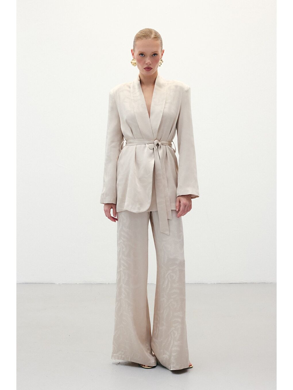 Jakar Saten Pantolon - Bej