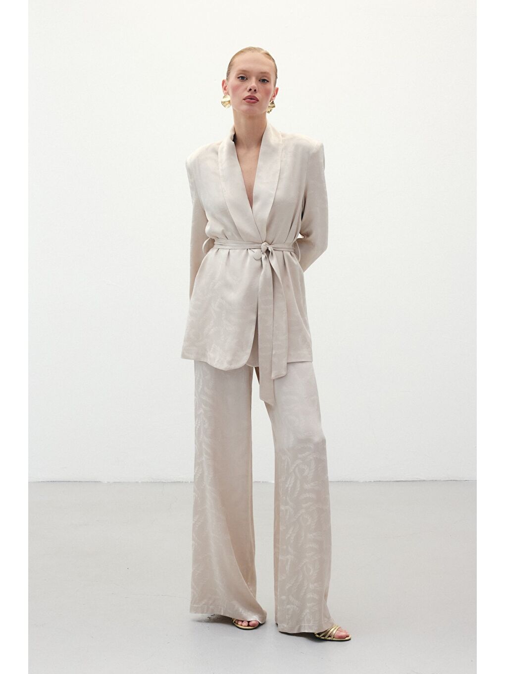 Jakar Saten Pantolon - Bej-3