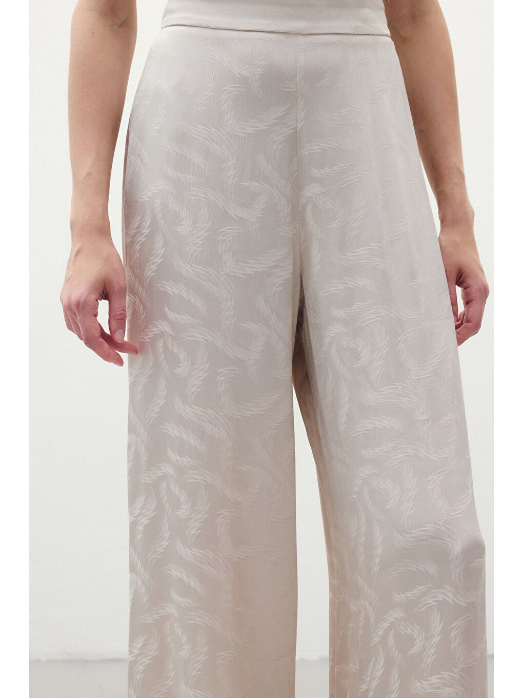 Jakar Saten Pantolon - Bej-5