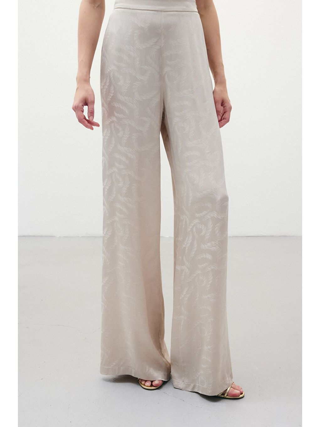 Jakar Saten Pantolon - Bej-6