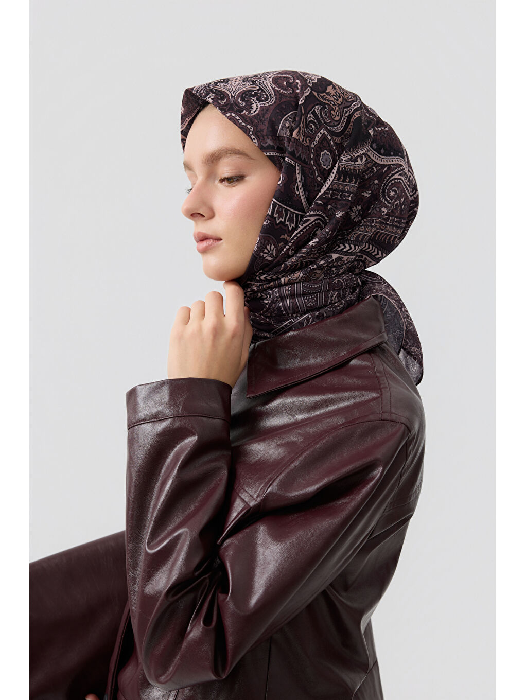 Pamuk Eşarp Tale Mürdüm-1