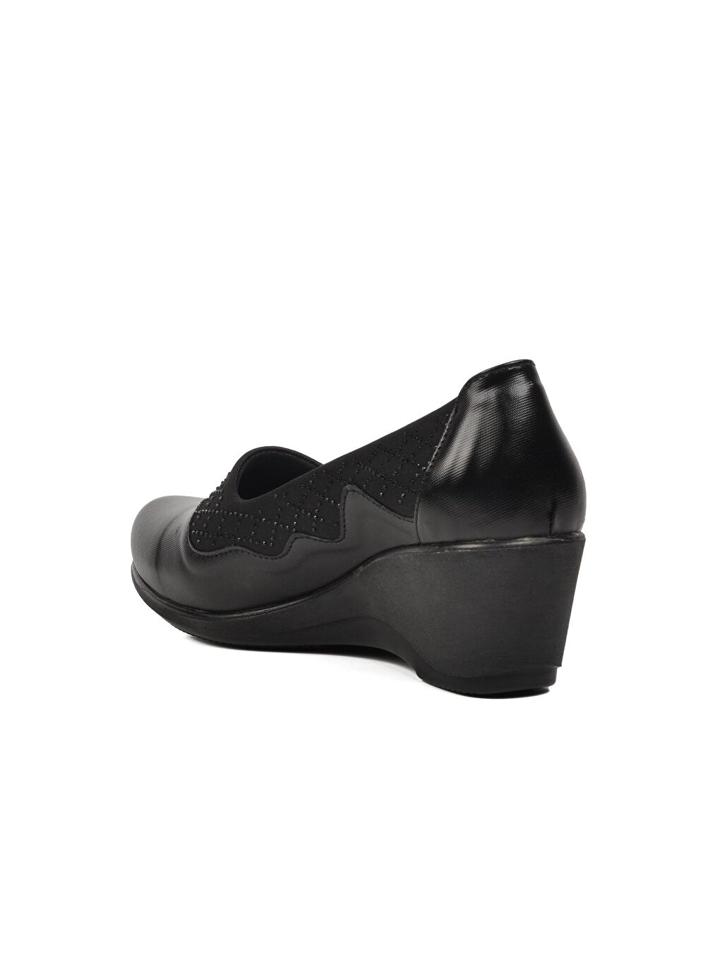 Siyah Kadın Dolgu Topuk Klasik Ayakkabı 651501-3