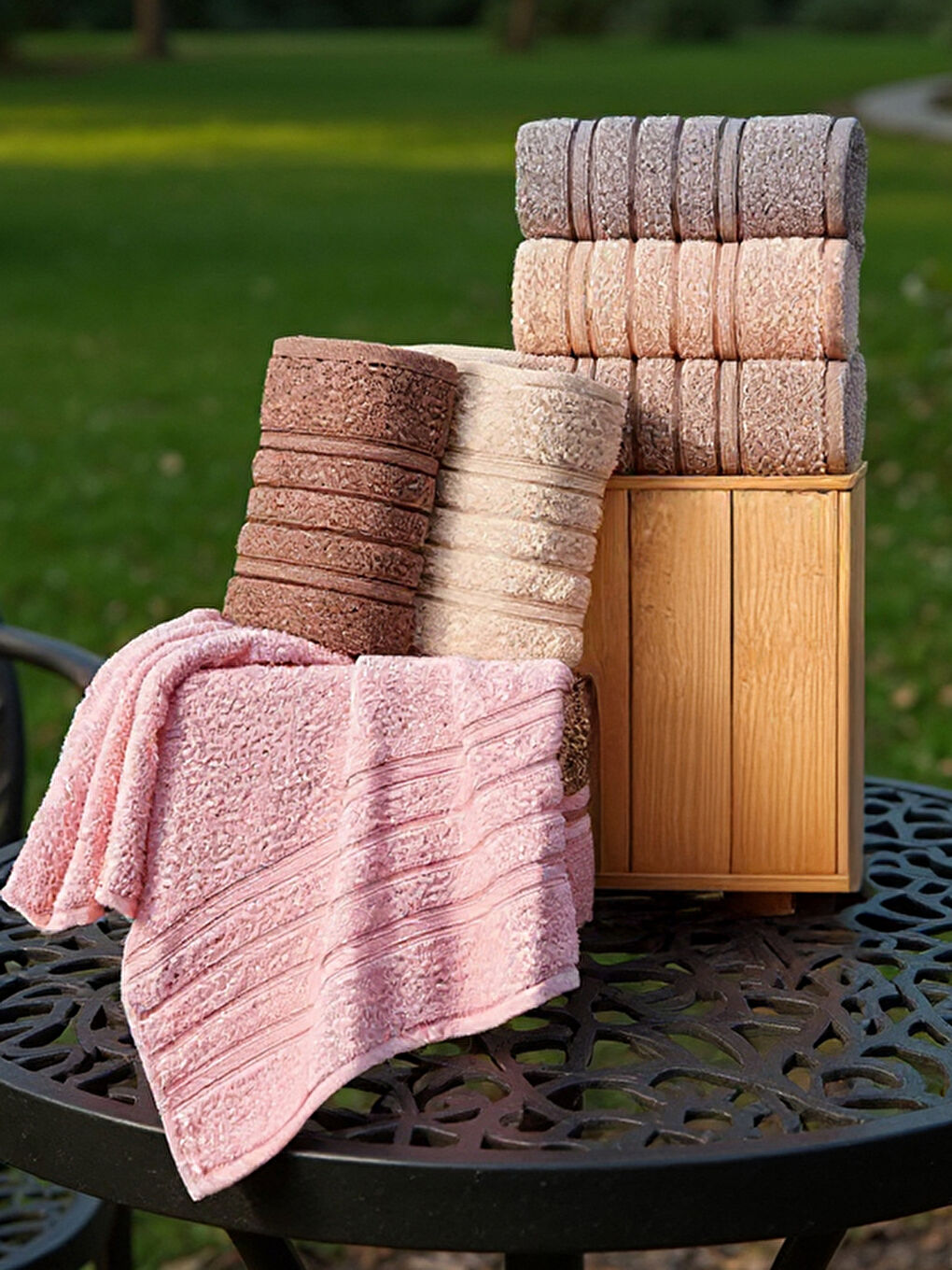 6’lı Renkli El Havlu Seti Mor, Somon, Kahverengi, Bej, Pembe, 50x85 cm