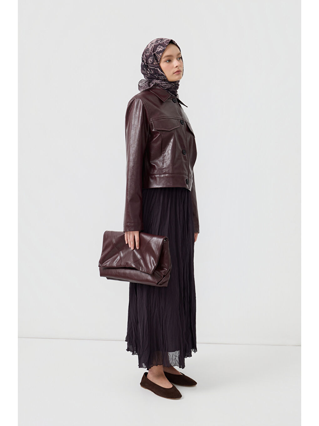 Pamuk Eşarp Tale Mürdüm-3