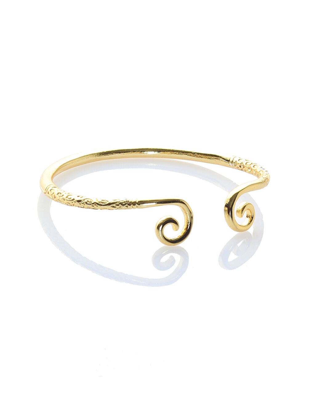 Sarı Kadın Lak Gümüş Renk Kaplama Ayarlanabilir Açık Band Spiral Formlu Bileklik